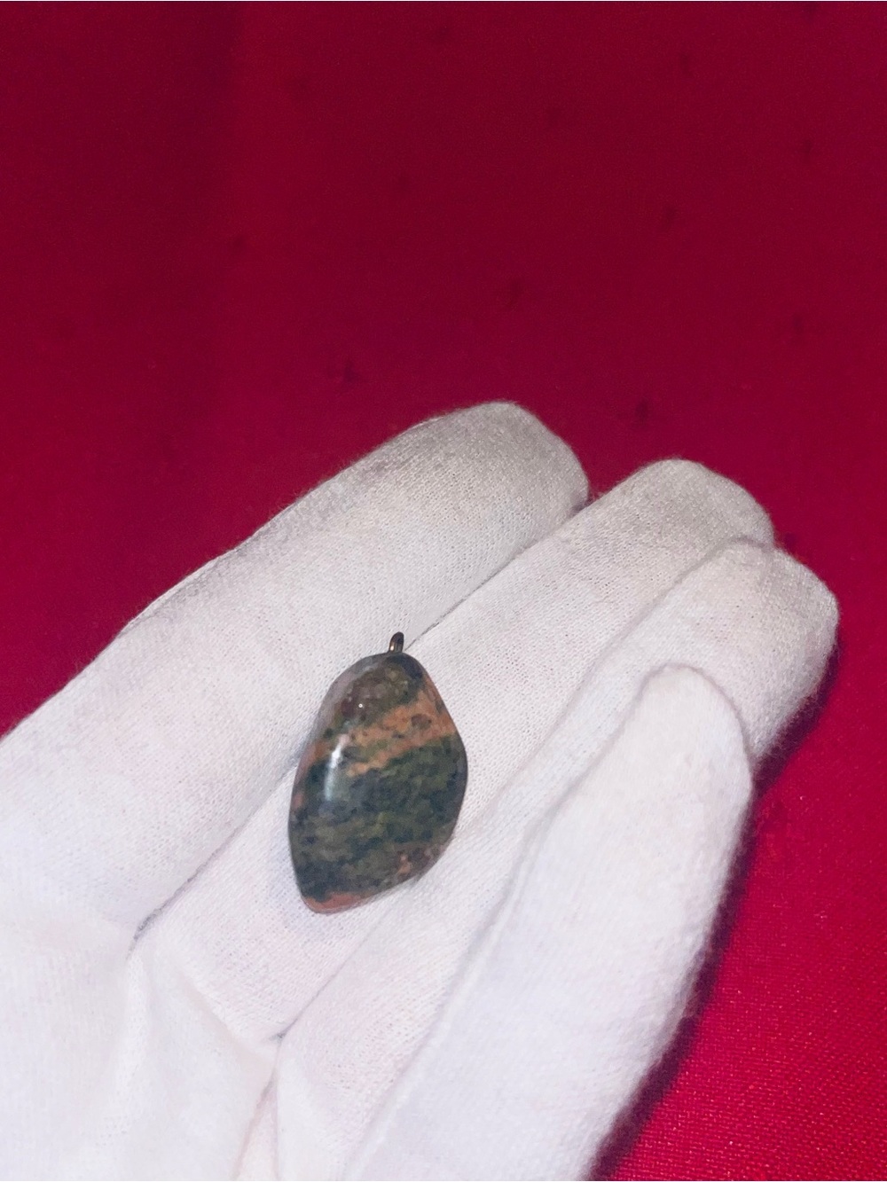 Green and Brown Natural Stone Pendant Necklace
